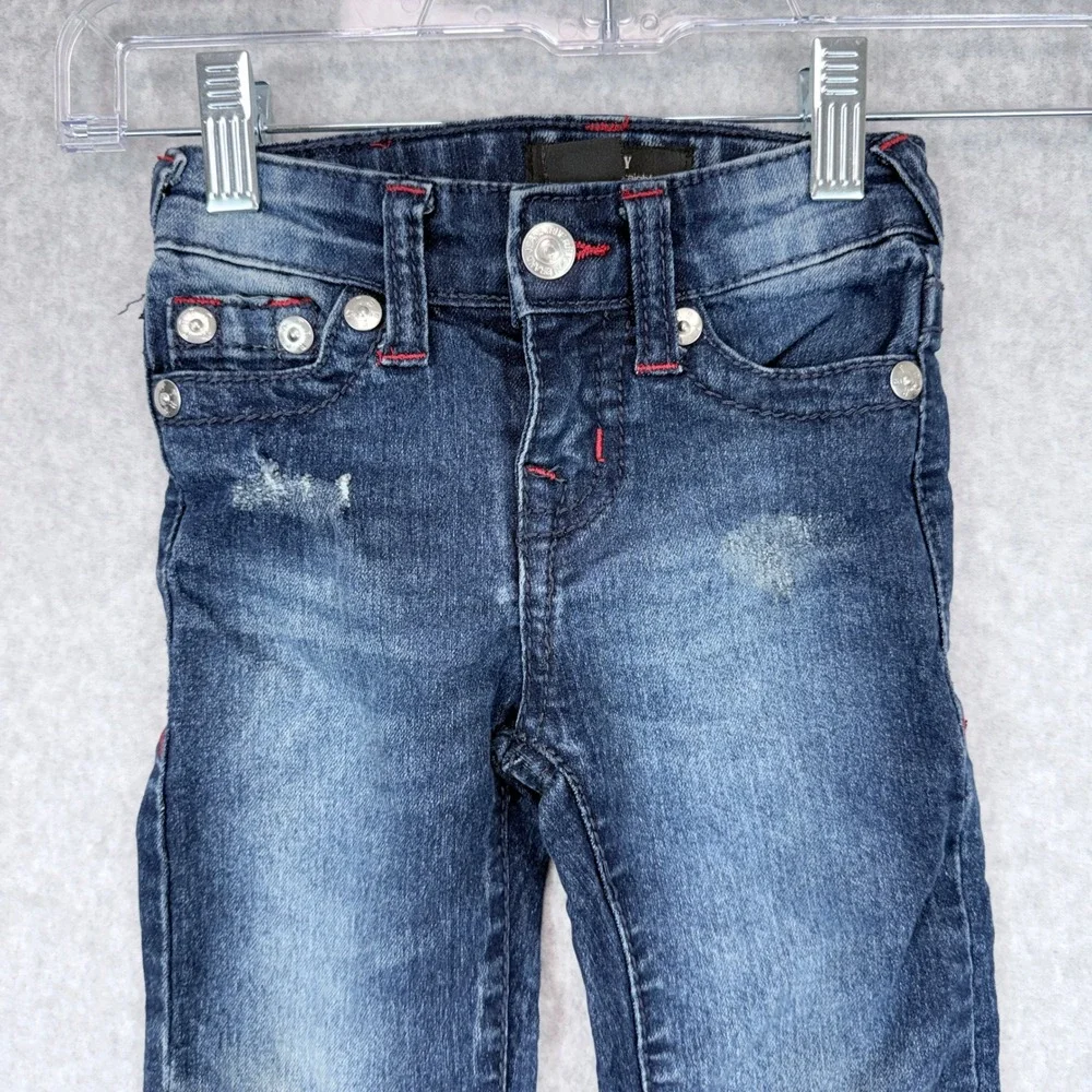 True Religion Ricky Relaxed Straight Jeans Kids 2T Blue Denim Streetwear Casual - Picture 2 of 7